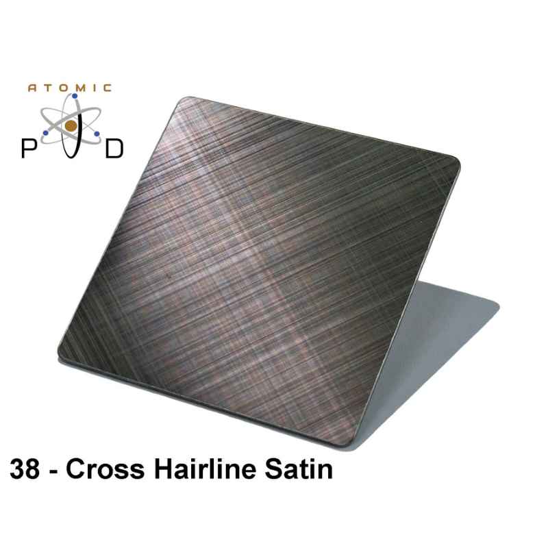 Cross Hairline Satin Polished Stainless Steel Sheet Atomic PVD