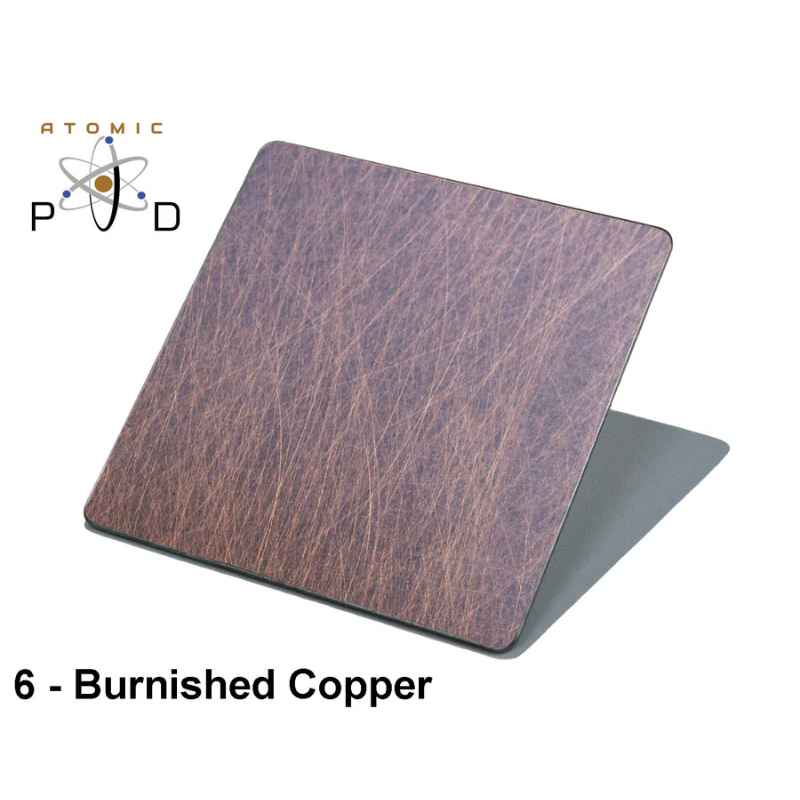 Burnished Copper Non Directional Finish Electroplated Patina Atomic PVD