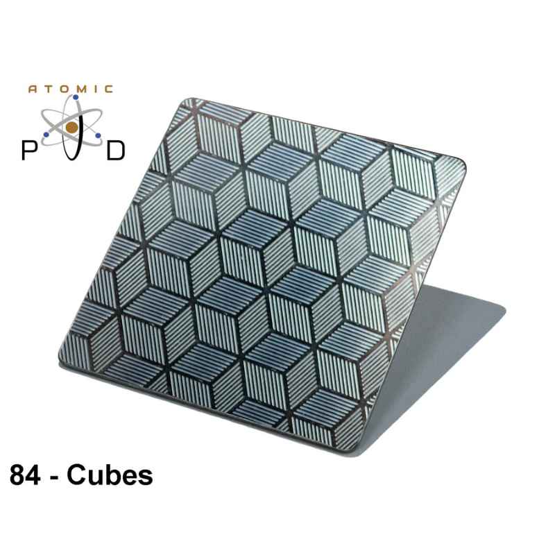 Cubes Embossed Acid Etched Stainless Steel Sheet Atomic PVD