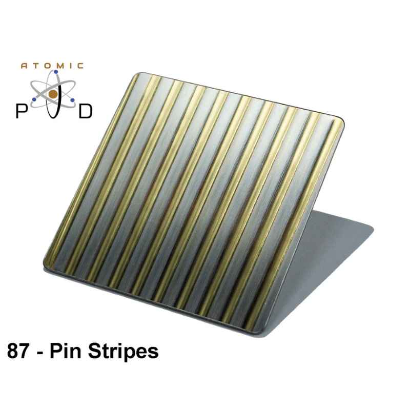 Pin Stripes Gold PVD Finish Stainless Steel Sheet Atomic PVD