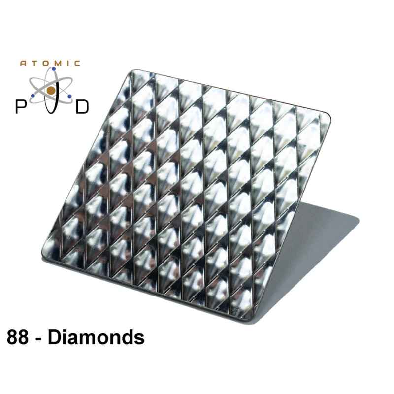 Diamonds Embossed Stainless Steel Mirror Polished Sheet Atomic PVD