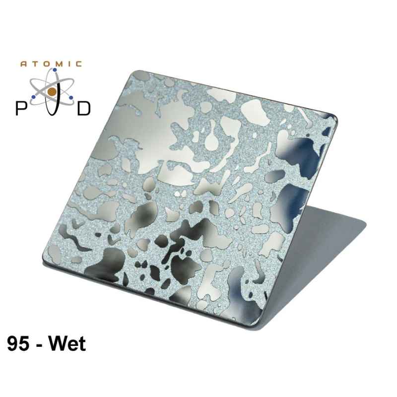 Wet Mirror Polished Acid Etched Water Pattern Stainless Steel Sheet Atomic PVD