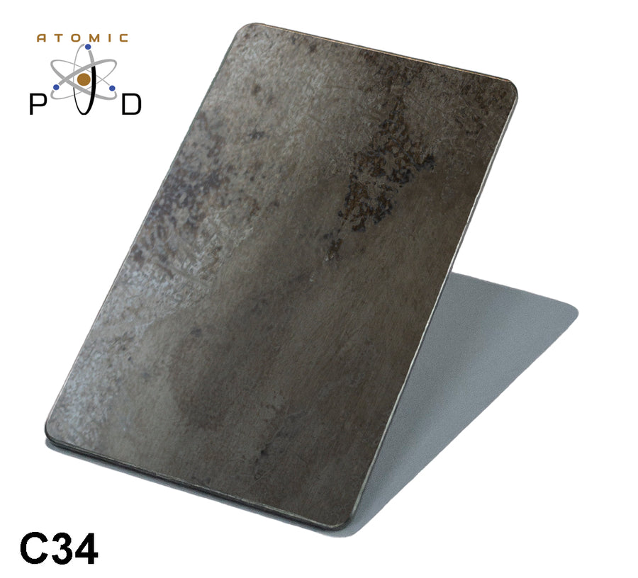 C34 Mottled Blackened Steel (Medium) Stainless Sheet Atomic PVD