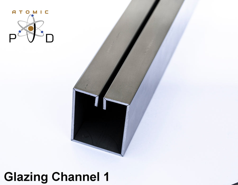 V Folded Stainless Steel Glazing Channel Atomic PVD