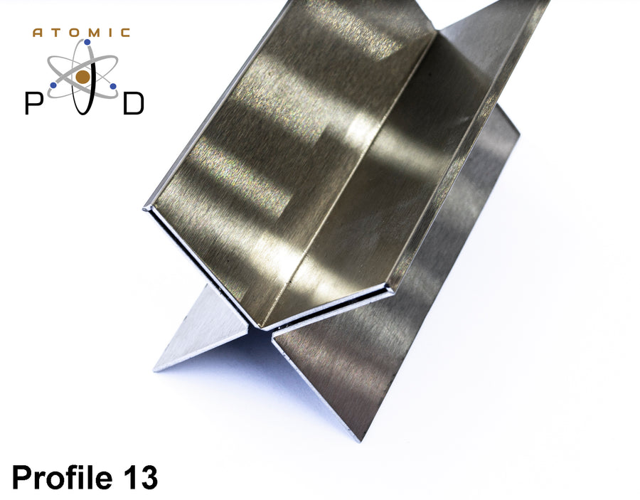 V Folded Profile 13 X Shape Section Stainless Steel Atomic PVD