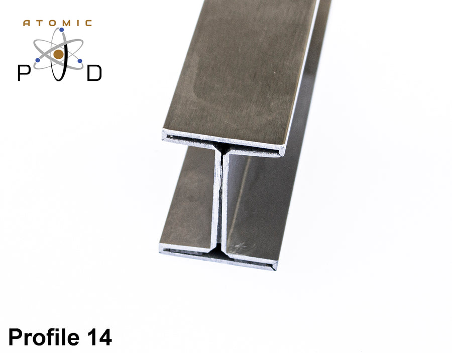 V Folded Profile 14 Beam Section Stainless Steel Atomic PVD