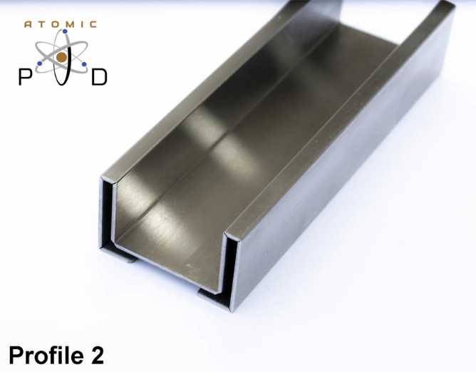 V Folded Profile 2 Stainless Steel Channel Atomic PVD