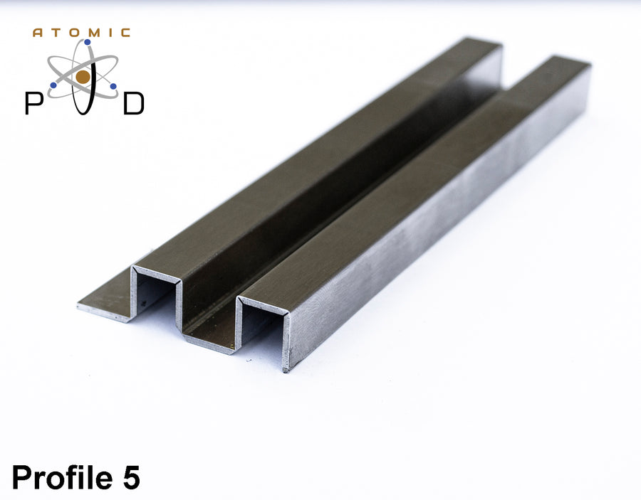 V Folded Profile 5 Channel Stainless Steel Atomic PVD