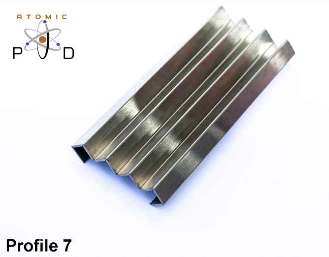 V Folded Profile 7 Stainless Steel Atomic PVD