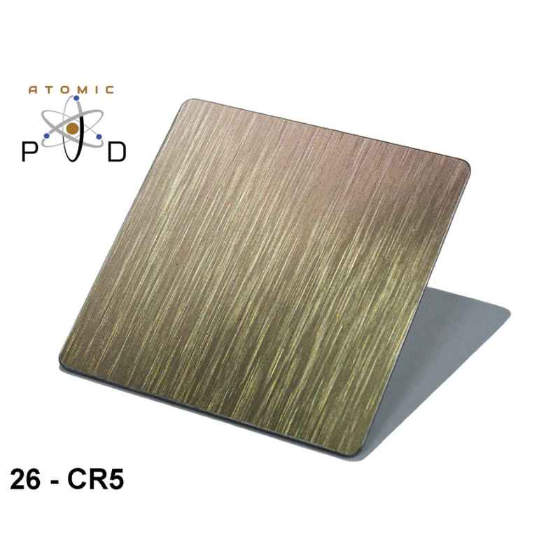 CR5 Gold Bronze Heavy Hairline PVD Stainless Steel Sheet Atomic PVD