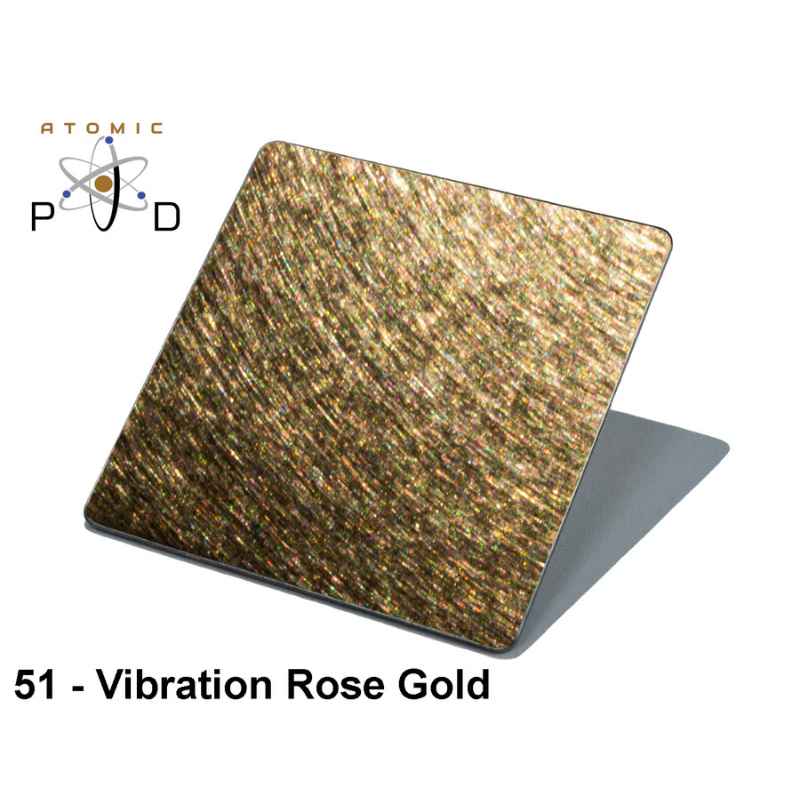 Vibration Non Directional Rose Gold PVD Finish Stainless Steel Sheet Atomic PVD