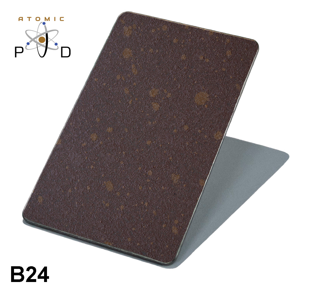 B24 Textured Brown Patina Stainless Steel Sheet Atomic PVD