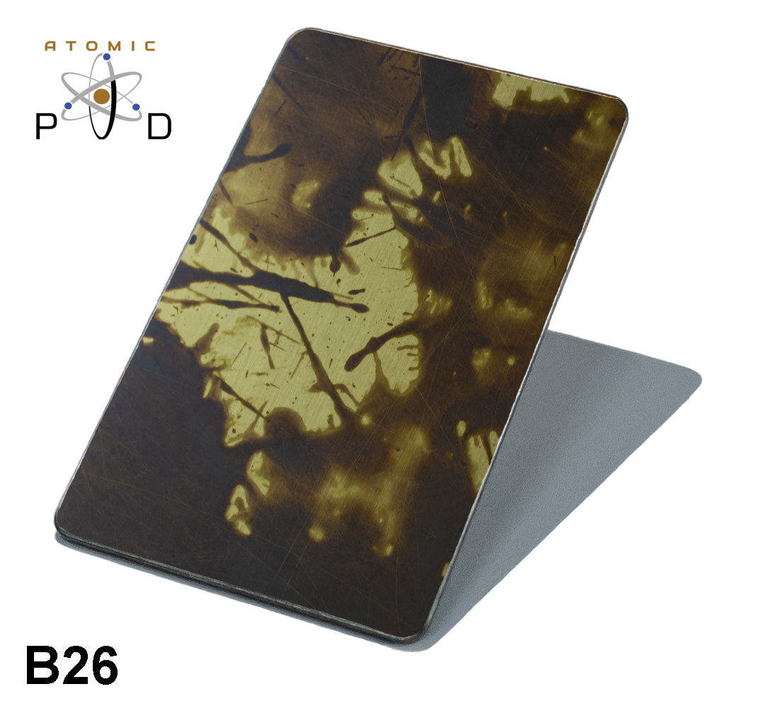 B26 Splashed Brass Bronze patina Finish Stainless Steel Sheet Atomic PVD