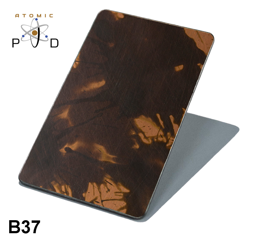 B37 Patchy Copper Patina Electroplated Stainless Steel Sheet Atomic PVD