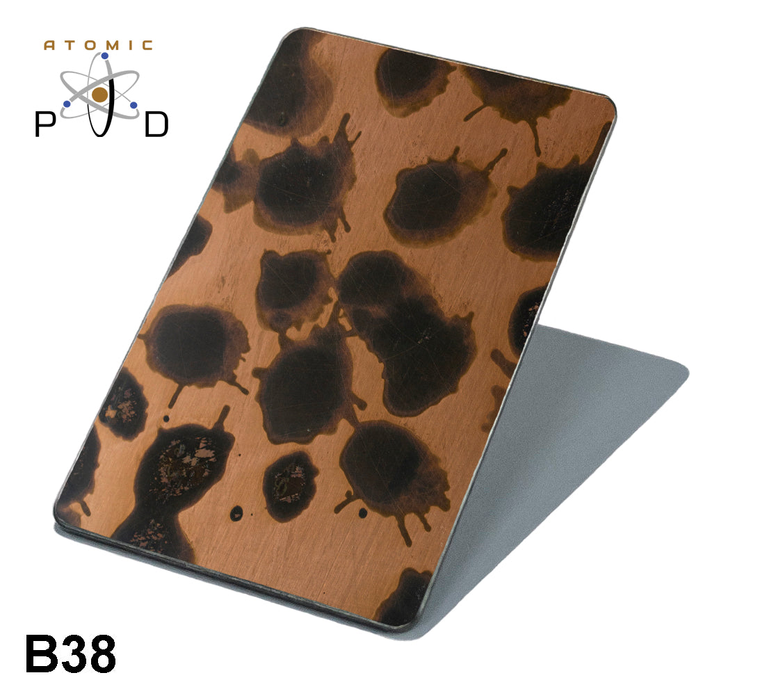 B38 Patchy Droplet Copper Patina Electroplated Finish Stainless Steel Sheet Atomic PVD