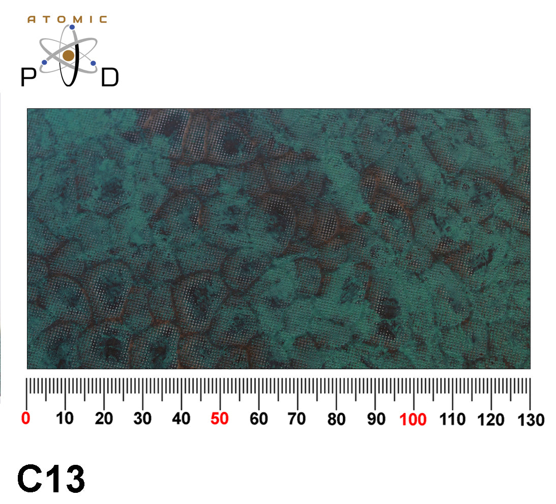 C13 Etched Verdigris Green Brown Copper Patina Stainless Steel Sheet Electroplated Atomic PVD