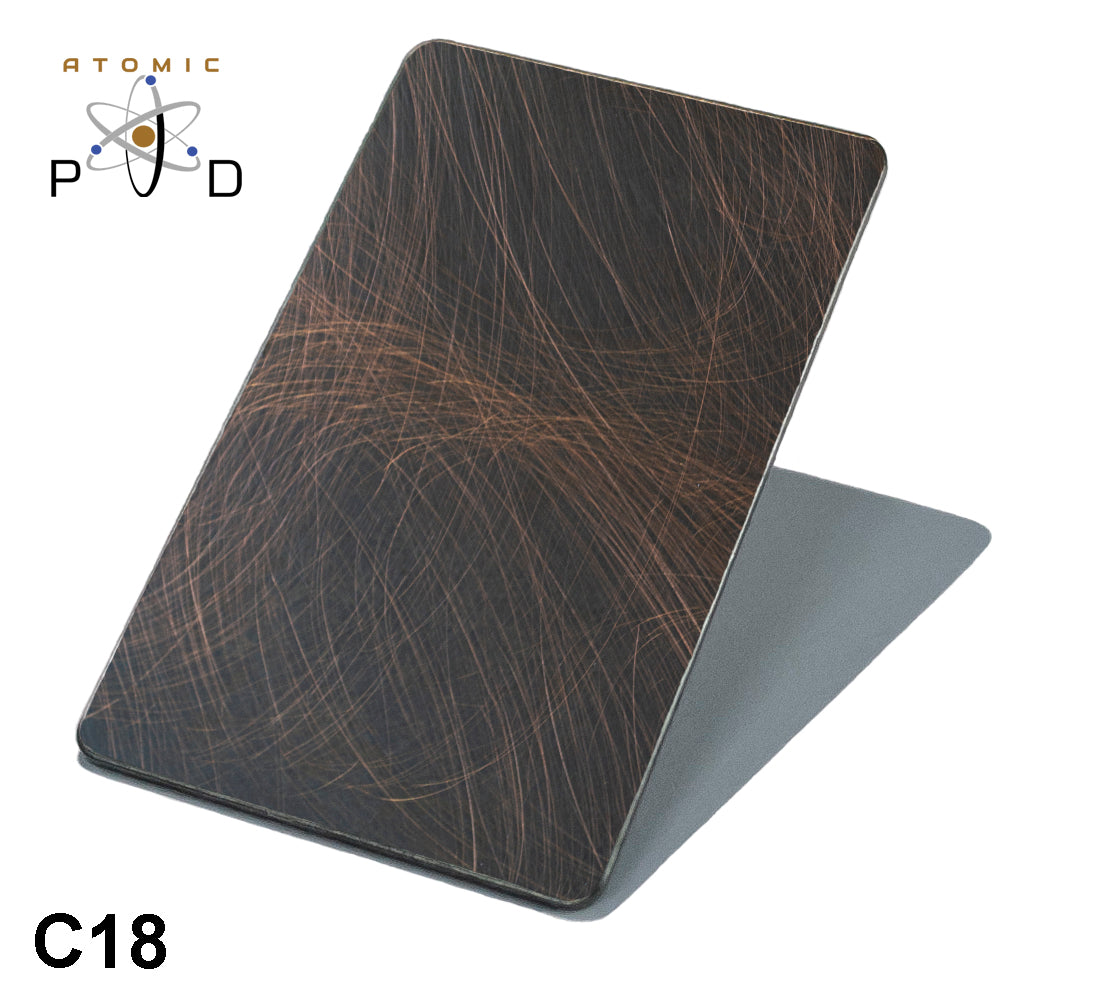 C18 Scratched Copper Patina Stainless Steel Sheet Atomic PVD