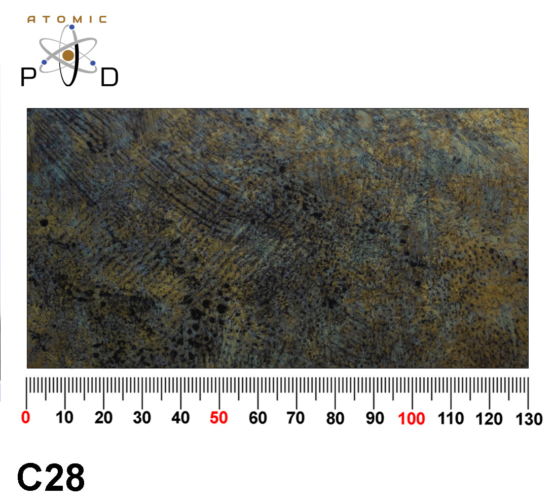 C28 Mottled Black Steel Stainless Electroplated Patina Atomic PVD