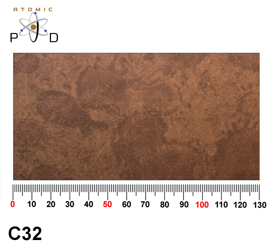C32 Mottled Weathered Copper Patina Stainless Sheet Atomic PVD